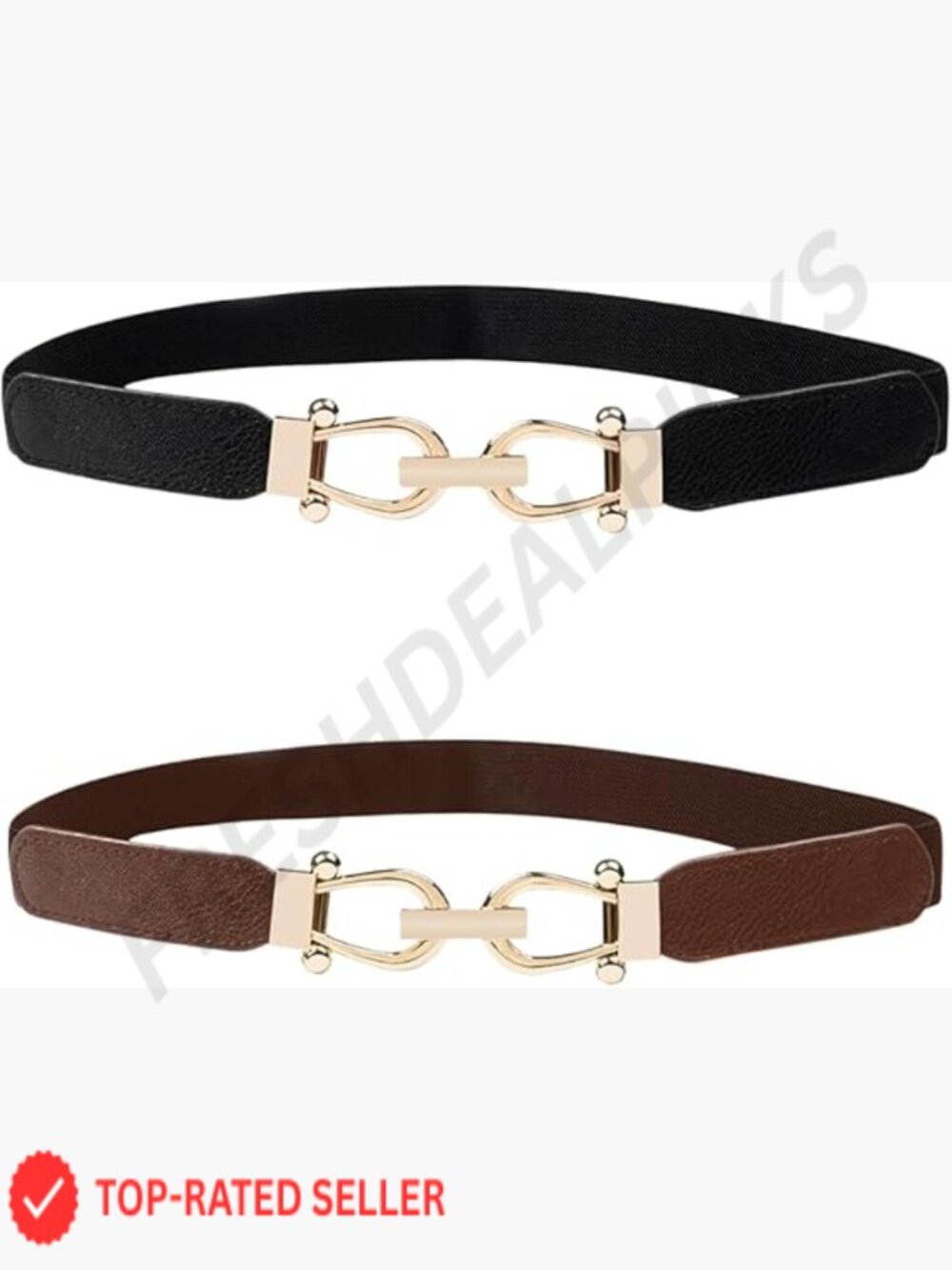 Trendy Elastic Belt Stretchy Adjustable Gold Buckle Minimal Chic Accessory